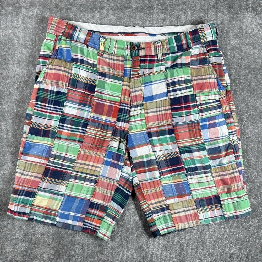 Polo‎ Ralph Lauren Shorts Men's 36 Patchwork Chino Madras Preppy Beach Coastal